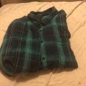 Teal and turquoise flannel